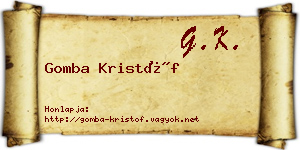 Gomba Kristóf névjegykártya