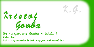 kristof gomba business card